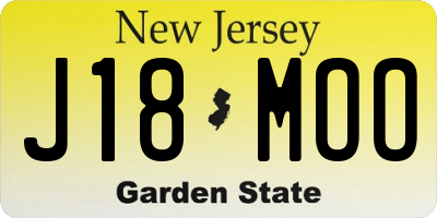 NJ license plate J18MOO