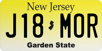 NJ license plate J18MOR