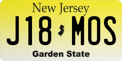 NJ license plate J18MOS