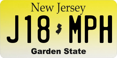NJ license plate J18MPH