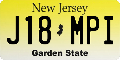 NJ license plate J18MPI