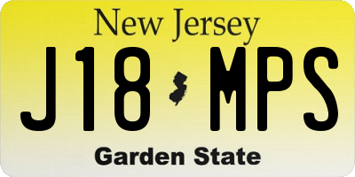 NJ license plate J18MPS