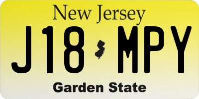NJ license plate J18MPY