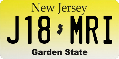 NJ license plate J18MRI