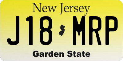 NJ license plate J18MRP
