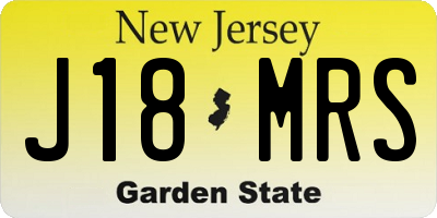 NJ license plate J18MRS