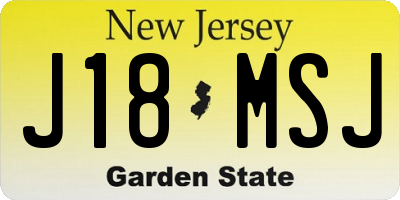 NJ license plate J18MSJ