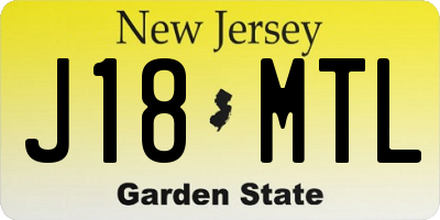 NJ license plate J18MTL
