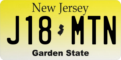 NJ license plate J18MTN