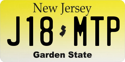 NJ license plate J18MTP