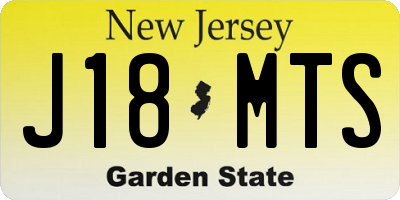 NJ license plate J18MTS