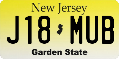 NJ license plate J18MUB