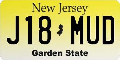NJ license plate J18MUD