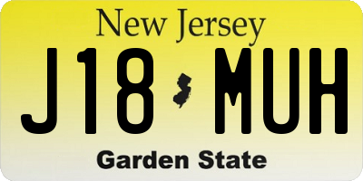 NJ license plate J18MUH