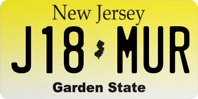 NJ license plate J18MUR