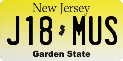 NJ license plate J18MUS