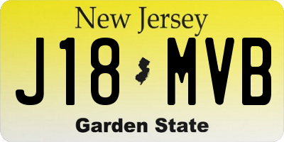 NJ license plate J18MVB