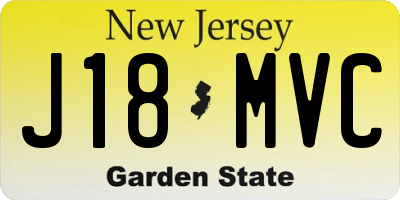 NJ license plate J18MVC