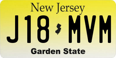 NJ license plate J18MVM