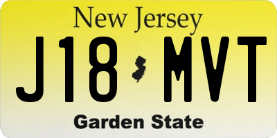 NJ license plate J18MVT