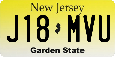 NJ license plate J18MVU