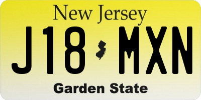 NJ license plate J18MXN