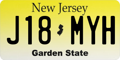 NJ license plate J18MYH