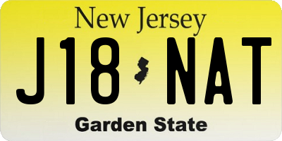NJ license plate J18NAT