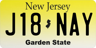 NJ license plate J18NAY
