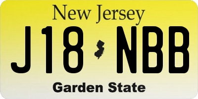 NJ license plate J18NBB