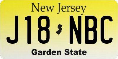 NJ license plate J18NBC