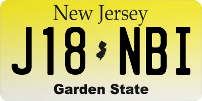 NJ license plate J18NBI