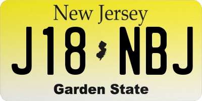 NJ license plate J18NBJ