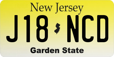 NJ license plate J18NCD