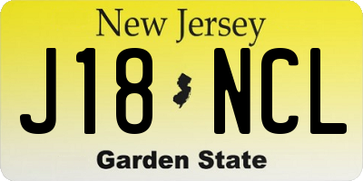 NJ license plate J18NCL
