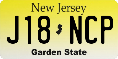 NJ license plate J18NCP