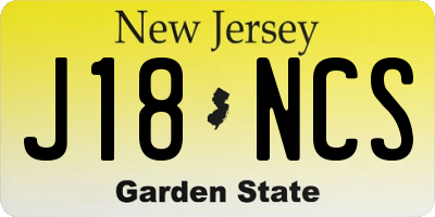 NJ license plate J18NCS