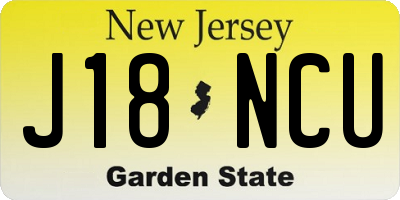 NJ license plate J18NCU