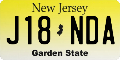 NJ license plate J18NDA