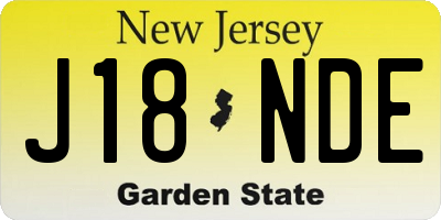 NJ license plate J18NDE