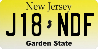 NJ license plate J18NDF