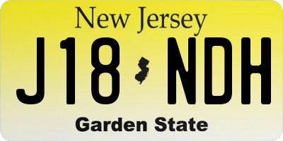 NJ license plate J18NDH