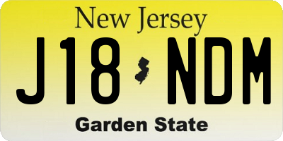 NJ license plate J18NDM