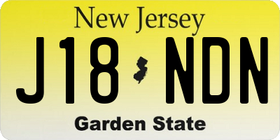 NJ license plate J18NDN