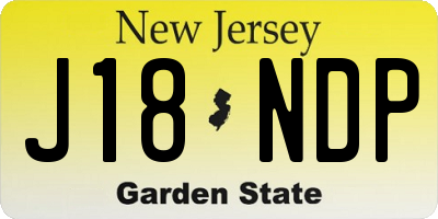 NJ license plate J18NDP