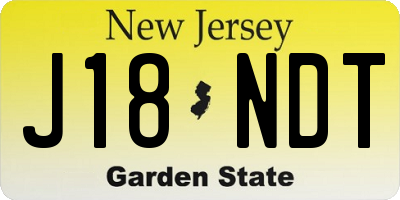 NJ license plate J18NDT