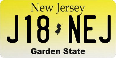 NJ license plate J18NEJ