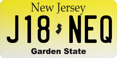 NJ license plate J18NEQ