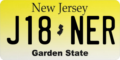 NJ license plate J18NER