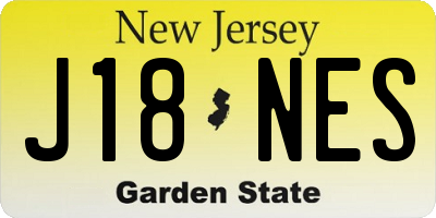 NJ license plate J18NES